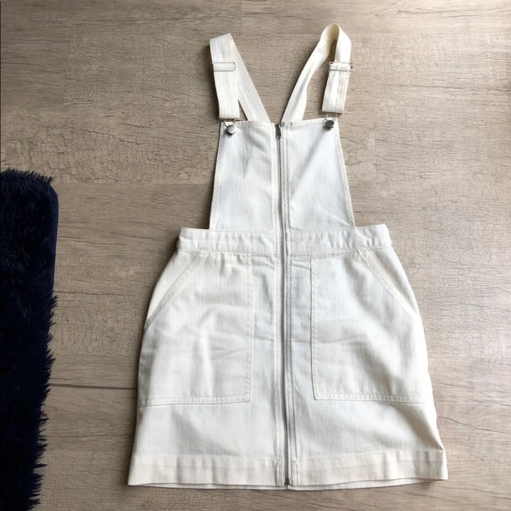 White Overall Dress